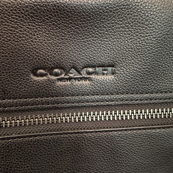 Coach Flight Messenger Crossbody Men’s Black Pebble Leather Bag C2057-F68014 EUC - Picture 3 of 11